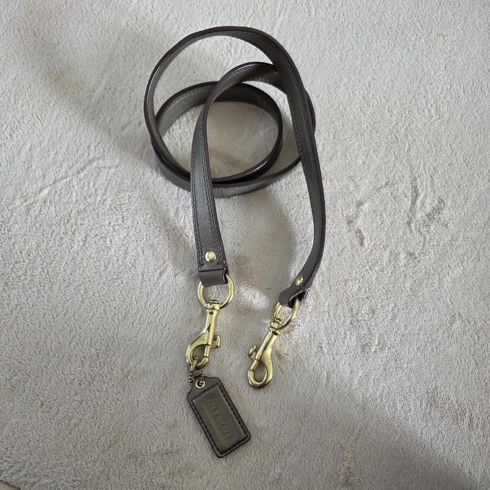 Coach Leather Replacement Purse Long Crossbody Strap 44" Pewter Metallic Hangtag